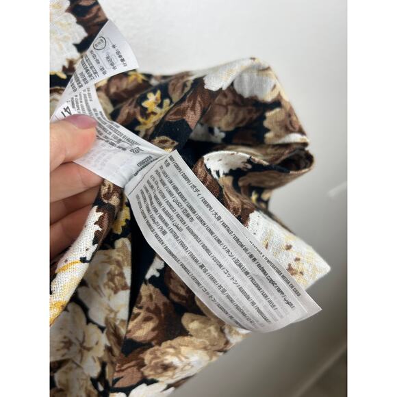 Abercrombie & Fitch Floral Linen Blend Square Neck Mini Dress Contemporary XSP - Picture 8 of 9